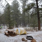 A neve no camping no Grand Canyon.