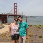 A foto clássica na Golden Gate Bridge.